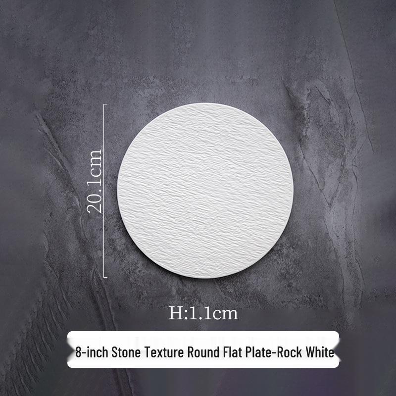 Rock Pattern Ceramic Plate: Elegant Western Steak, Sushi, Cake, and Dessert Dish