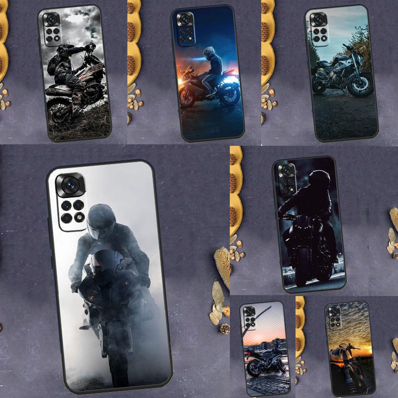 Fashion Motorcycle Man Case For Xiaomi Redmi Note 12 8 9 10 11 Pro Note 12S 11S 10S 9S 9A 9C 9T 10A 10C 12C Cover