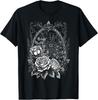 Spider Web With Frame And Roses Halloween Goth Nature Witch T-Shirt