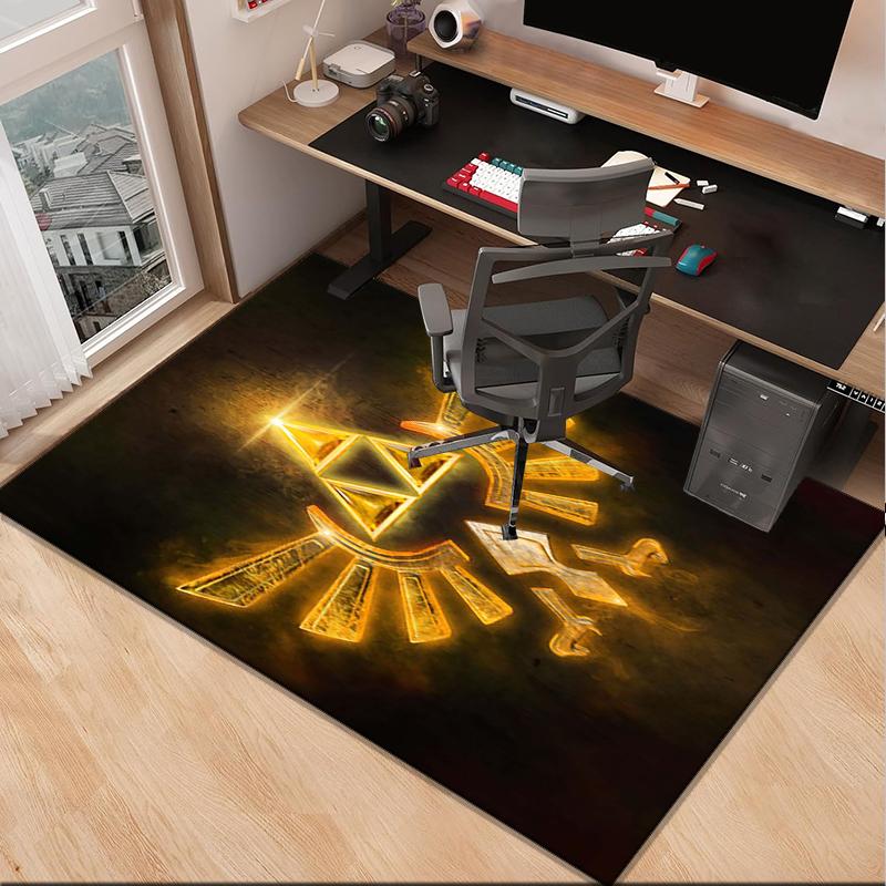 Heroic Legend Crest Office Rug Chair Mat, Game Carpet, Suitable for Front Door, Bedroom, Living Room, Desk, Holiday Gift