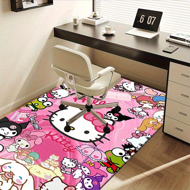 1pc Sanrio Hello Kitty Mermaid Printed Office Carpet Rectangle Rug Under The Table,Perfect Room Decor for Living Room, Bedroom, Kitchen, Non-slip Floo