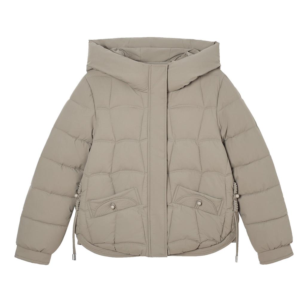 Women’s Short Hooded Windproof Thicken Warm Winter Jacket With Raglan Sleeves