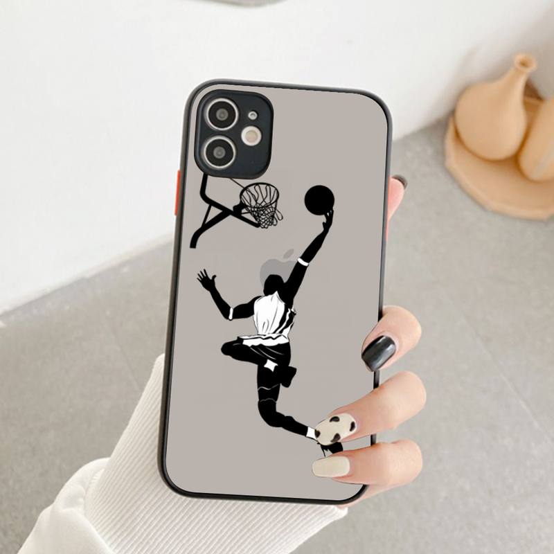 

Basketball Football sport Phone Case for iPhone X XR XS 7 8 Plus 11 12 pro MAX Translucent Matte Shockproof shell iphone 11
