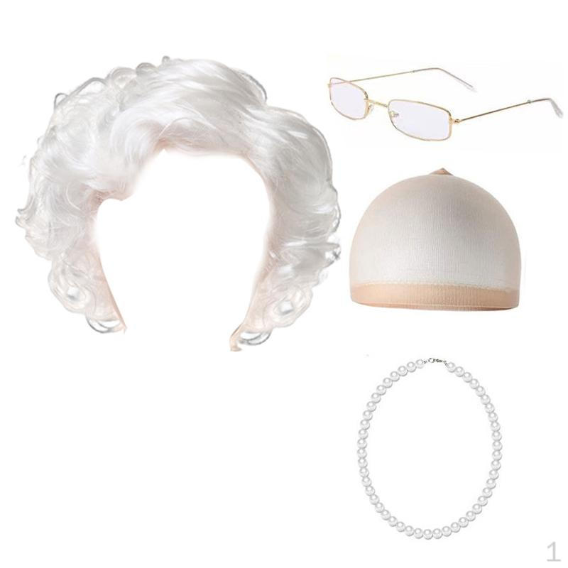 Grandma Halloween with Glasses, Fun And Comfortable Decoration, Old Grandmother Costume, for Shows,