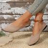 Women's Pointed Toe Flat Shoes Solid Color Knitted Slip On Shoes Casual Breathable Flats Women Flat Loafers Comfort Ladies Shoes