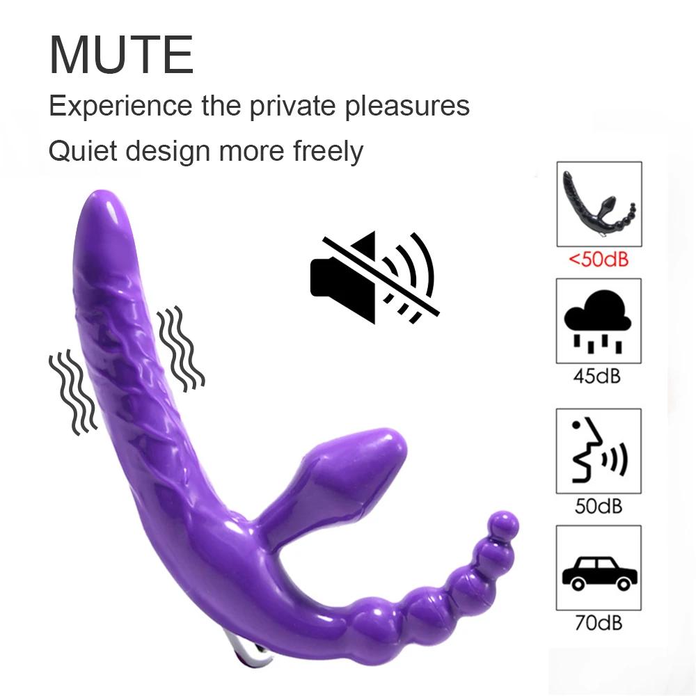 Strapless Strapon Dildo Vibrator Big Butt Plug Anal Toys for Adults Strap-ons for Sex Lesbian Double Dildo Vibrators Clitoral Vaginal Anal Stimulator