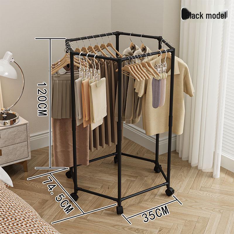 Drehbarer Bodenständer für Kleidung & Hüte mit beweglicher Wäschestange