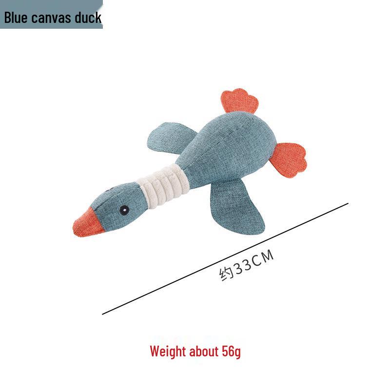 

Canvas Duck Plush Toy: Bite-Resistant Teething & Interactive Play for Dogs. синий