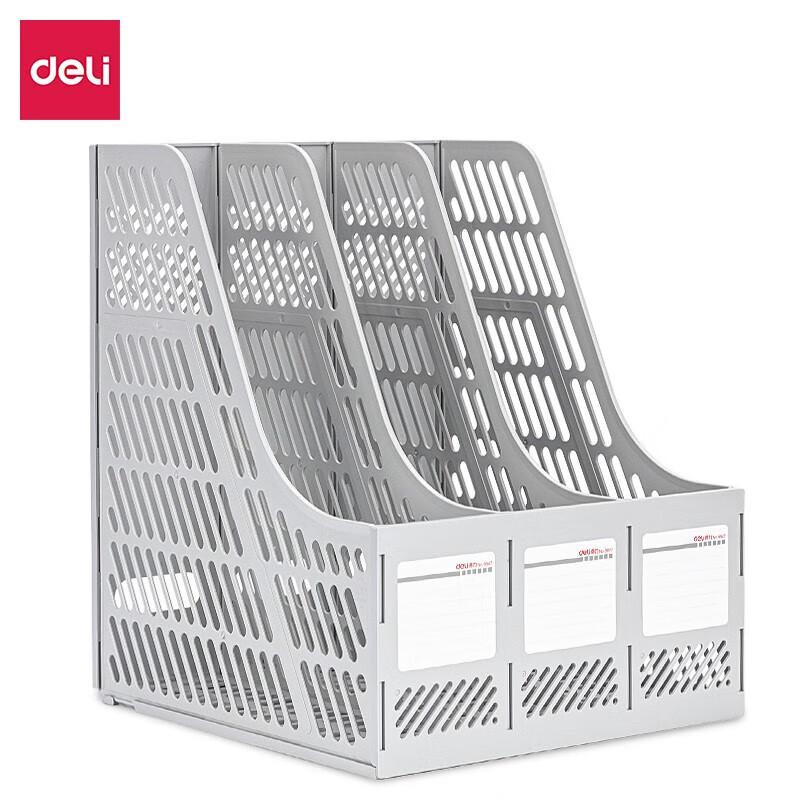 Deli 9847 Grey Three-Column File Sorter