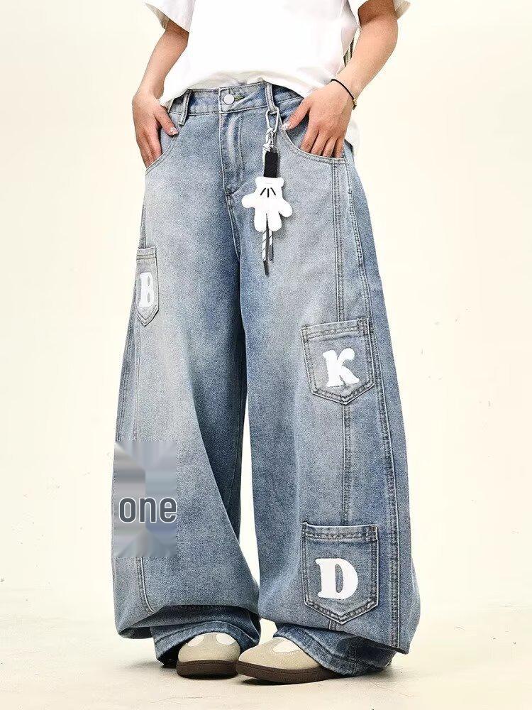 

Men s Retro Loose-Fit Cargo Pants with Multiple Pockets S синий