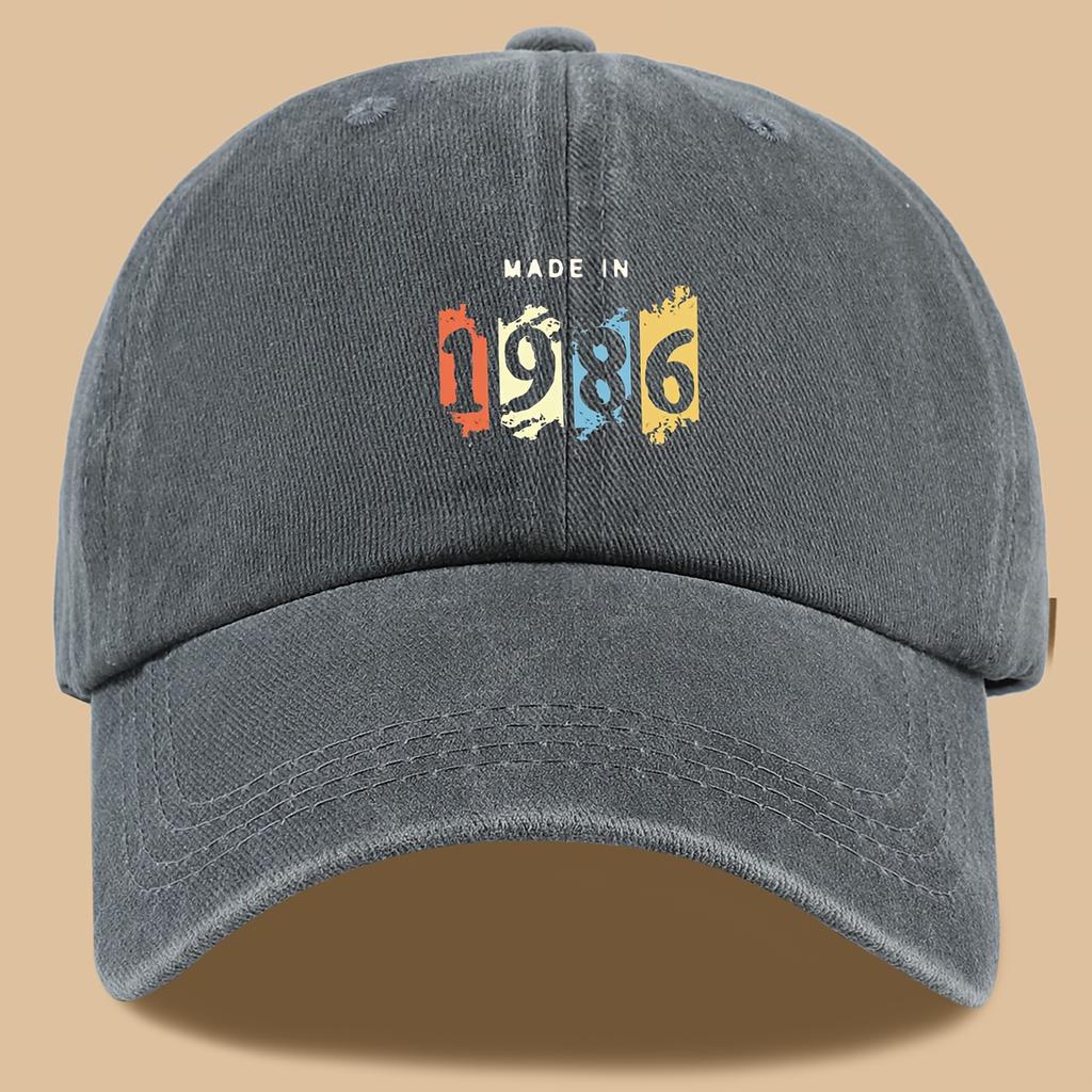 Retro 1986 Pattern Baseball Cap Trucker Hat Lightweight Breathable Outdoor Fishing Cycling Cap