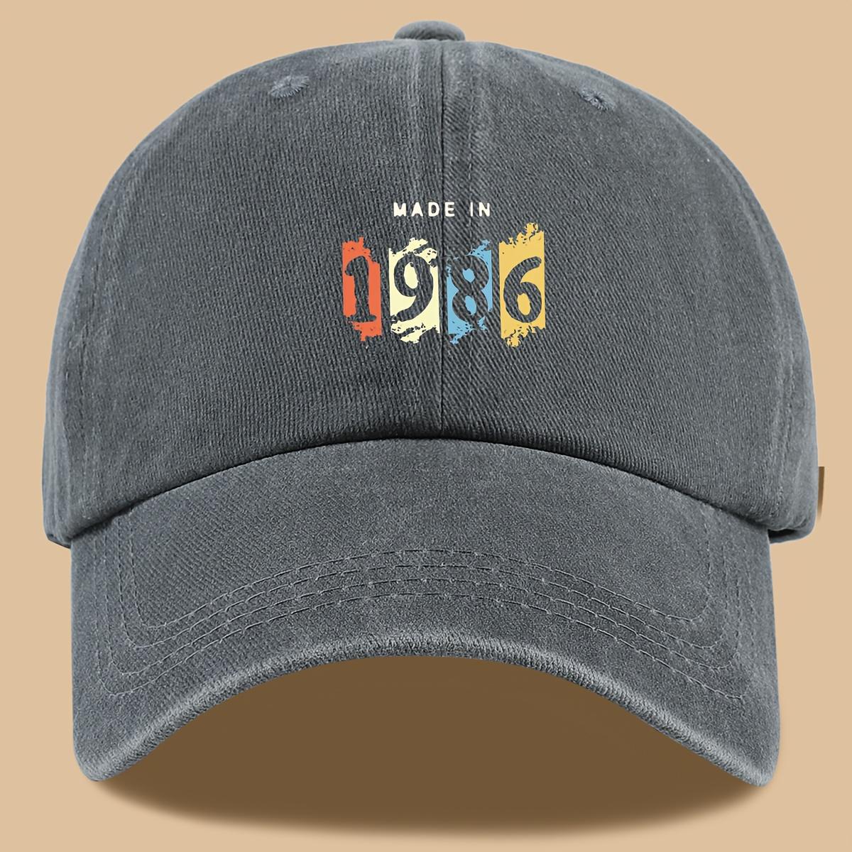 

1pc Vintage 1986 Graphic Baseball Cap Retro Trucker Hat with Distressed Print Appropriate for Any Season One Size