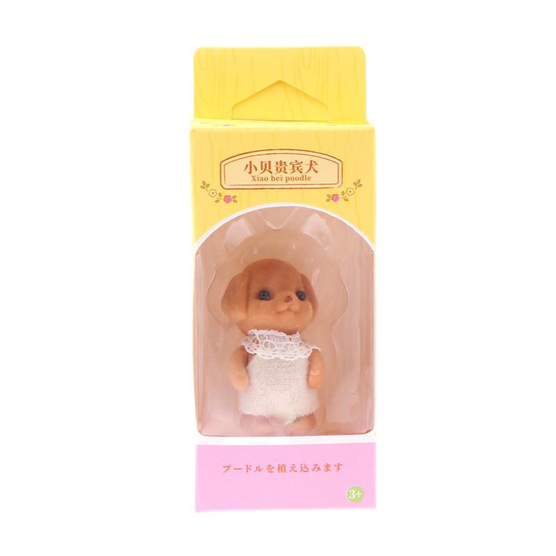 Cute Milo Poodle Dog Flocking Doll Action Figures Toy Kawaii Sylvanian Families Anime Figures Collectible Room Ornaments