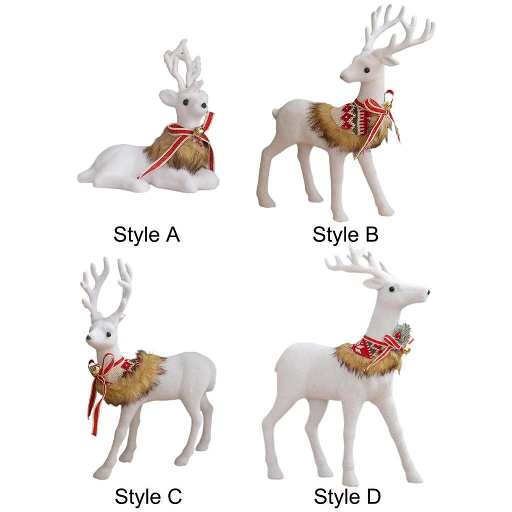Christmas Elk Statue Christmas Elk Figurine Christmas White Deer for Centerpiece
