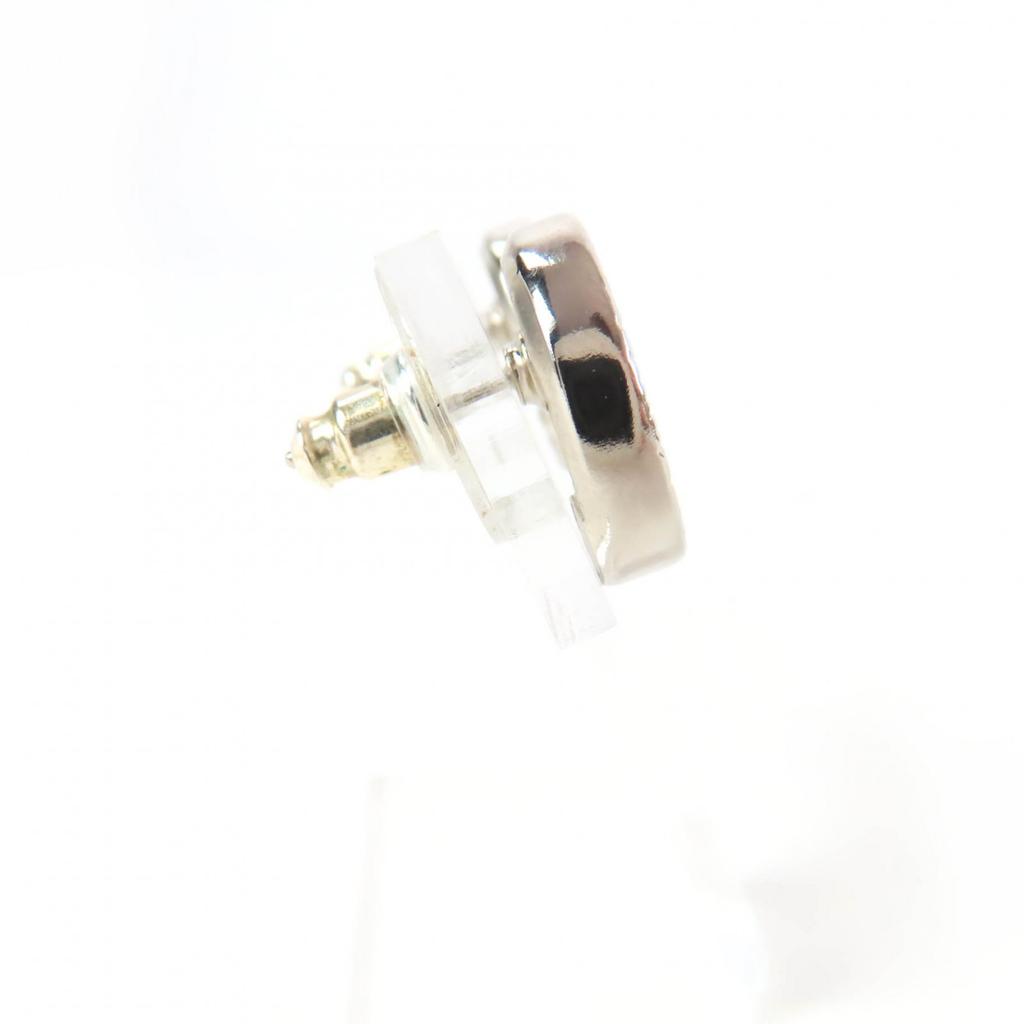 Excellent CHANEL Pierce COCO Mark rhinestone circle Silver metal AB9068 A22A Used