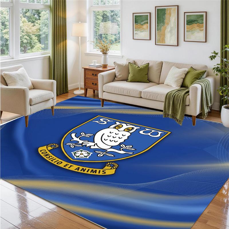 Sheffield Wednesday Design Crystal Velvet Rug Soft Decorative Mat for Bedroom Entrance