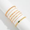 Fashionable and Elegant Rhinestone Metal Bracelet Set, Suitable for Women's Charm Retro Minimalist Twisted Chain Bracelet Jewelry