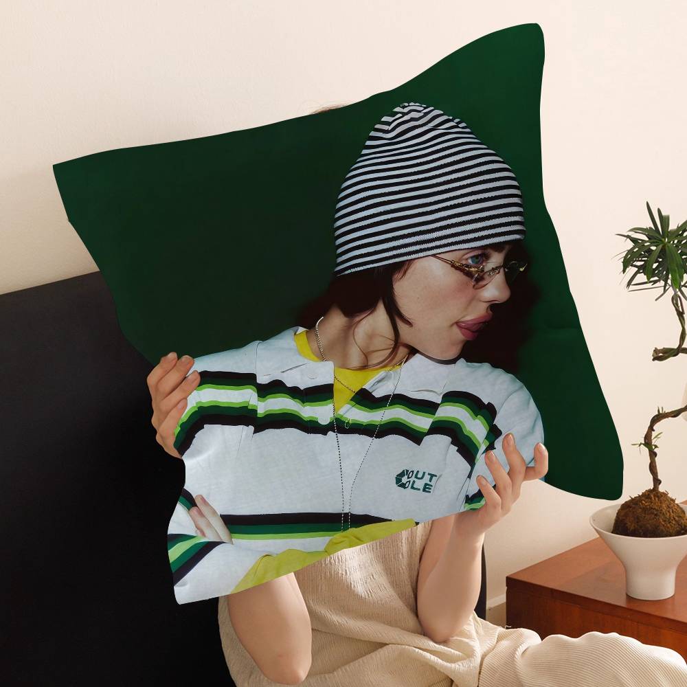 Hot Singer B-Billie E-Eilish Maple Design Cushion Cover Happy Autumn Harvest decor Holiday Decorati Pillow Cover