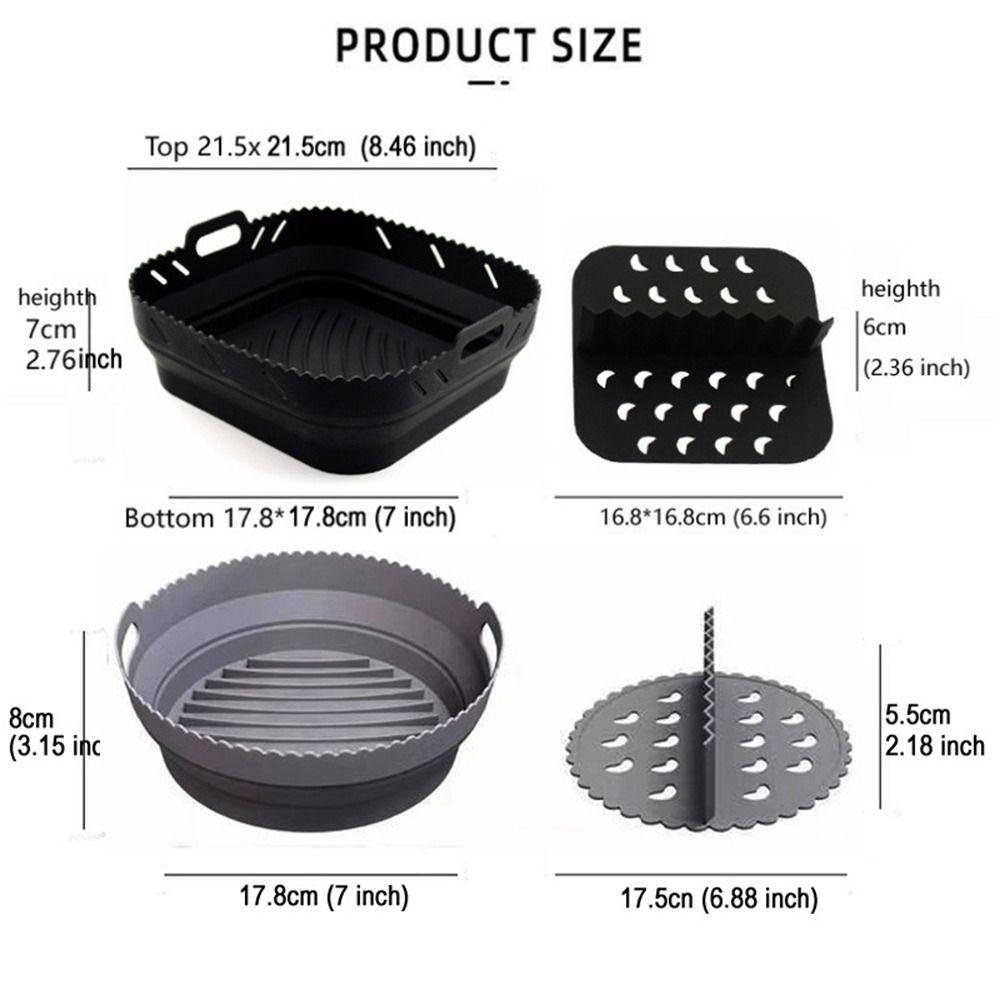 Foldable Silicone Air Fryer Trays Reusable Pot Oven Liner  Air Fryer Accessories