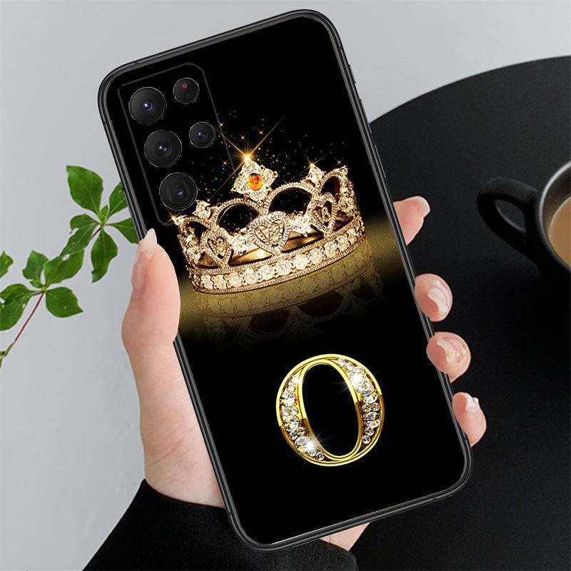 Diamond Crown Letter Phone Case for Samsung Galaxy A73 A13 A22  A32 A71 A33 A52 A53 A72 A73 A51 A31 A23 A34 A54 A52 A53S Funda