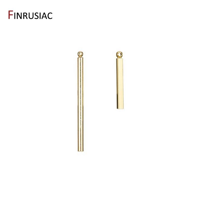 14K Goldbeschichtetes Kupfermetall 2 Arten Dünne Stäbchen Anhänger Charms für DIY Ohrringe Schmuckherstellung Zubehör Komponenten