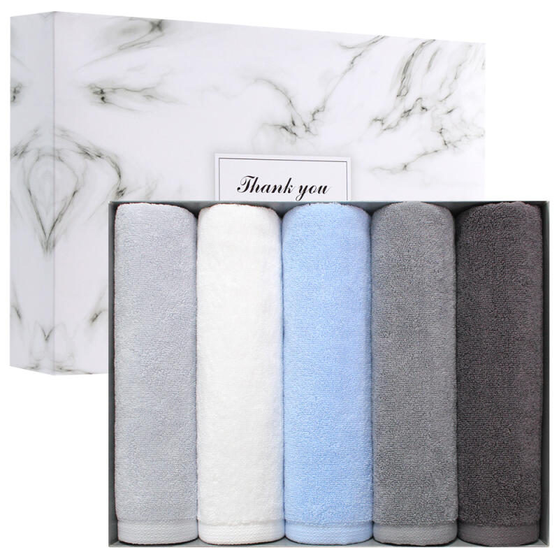 Daily 30 count 150g 5-piece hotel towel set washcloth gray