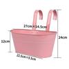 Metal Hanging Planter Window Flower Plant Holder with Drain Holes Removable Dual Hooks Flower Pot for Balcony Railing Fence