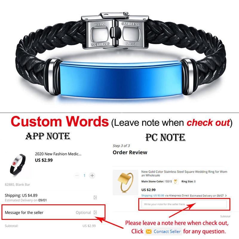 ZORCVENS New Fashion Personalized Stainless Steel Charm Bracelets Genuine Leather Braided Rope Men Bracelet Custom