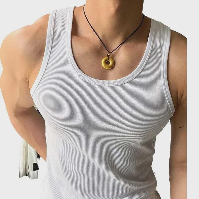 Herren Sommer I-Form Elastische Laufweste - Atmungsaktiv, Slim, Schweißabsorbierendes Fitness-Tanktop