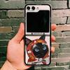 Funny Cute Cartoon Cat Phone Case For Samsung Galaxy Z Flip 6 5 4 3 For Samsung Flip6 Flip5 Flip4 Hard Folding Transparent Cover