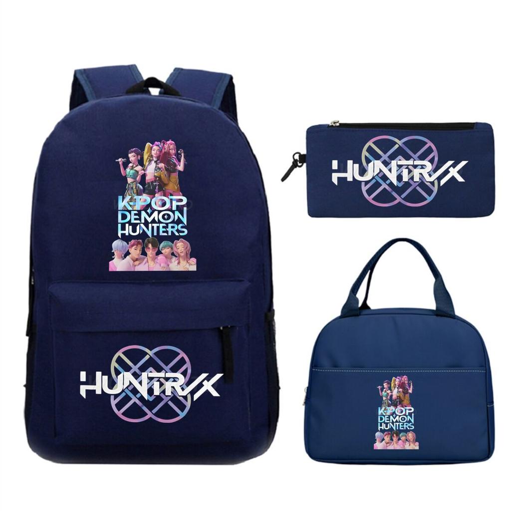 Kpop Demonunters Peripheral Children'S Backpack Elementary And Secondary School Bag Three-Piece Set