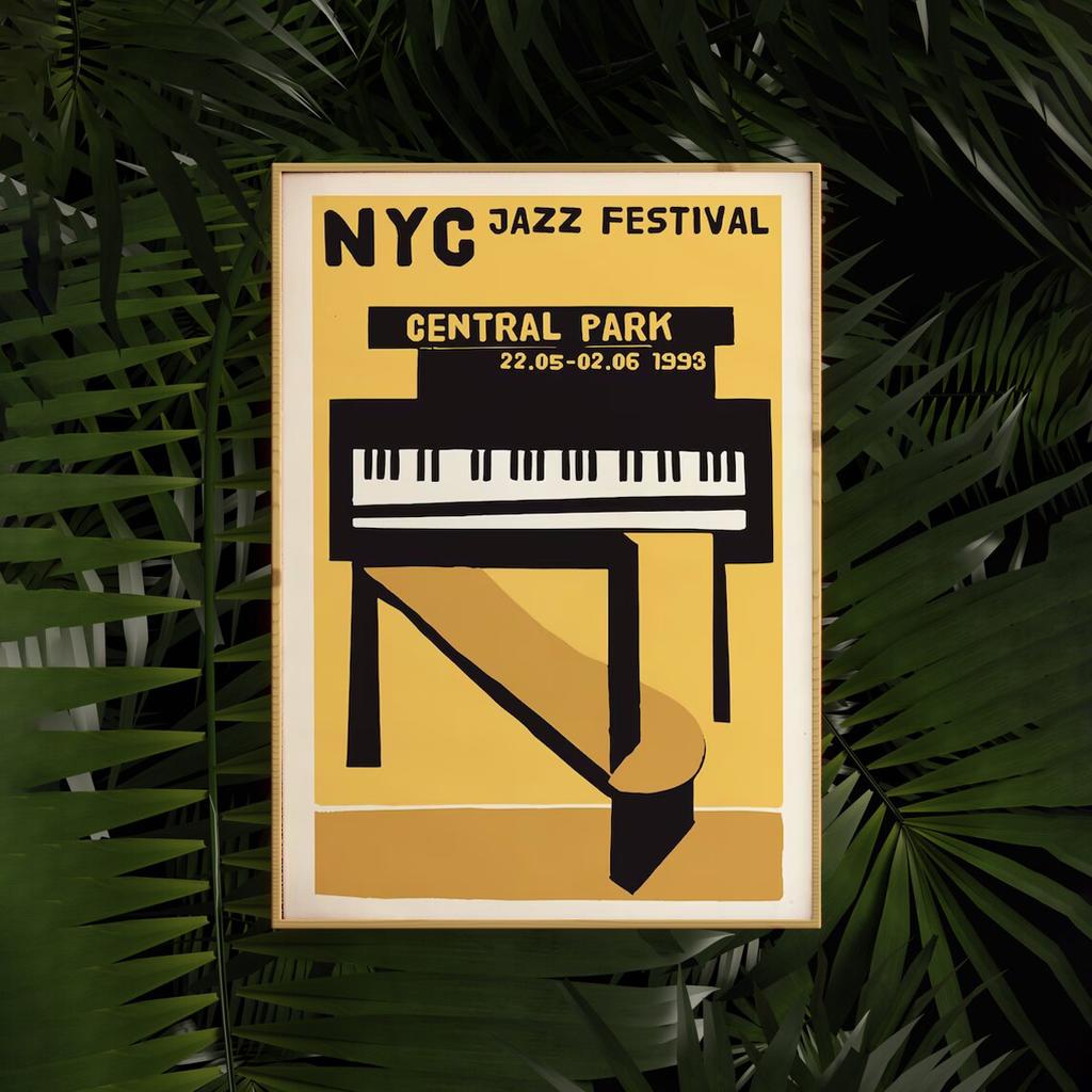 Modernes Jazz-Festival-Musikfestival-Poster, schlichter Stil, bunte Klavierbilder, Leinwanddruck, Poster, Wandkunst, Dekor für Bar