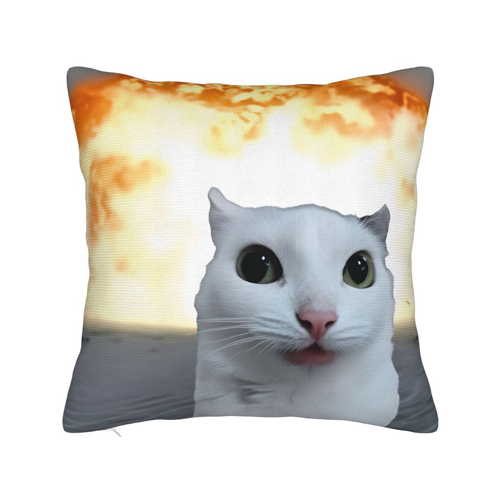 Katzen-Memes Lustiger Meme-Druck Kissenbezug Weicher Kissenbezug für Sofa Auto Heimdekoration Modischer Kissenbezug
