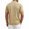 Men's Heavyweight Vintage Loose Jacquard Zip Short Sleeve Polo Shirt.