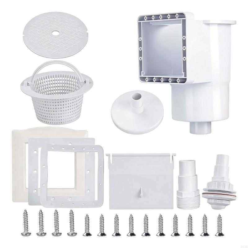 Universal Pool Skimmer Replacement For Above Ground Pools With 1.5 Inch Screw Attachment And Complete Mounting Set B03E