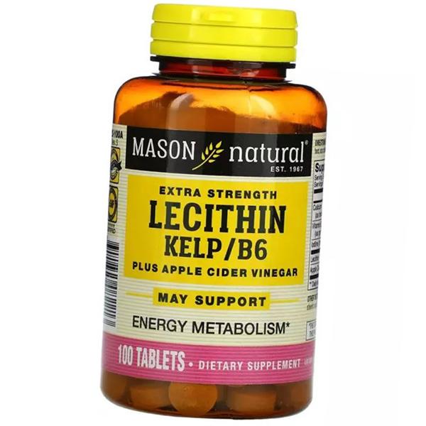 

Лецитин Комплекс, Lecithin Kelp Vitamin B6 Plus Cider Vinegar Tab, Mason Natural 100таб (72529015) 100tab