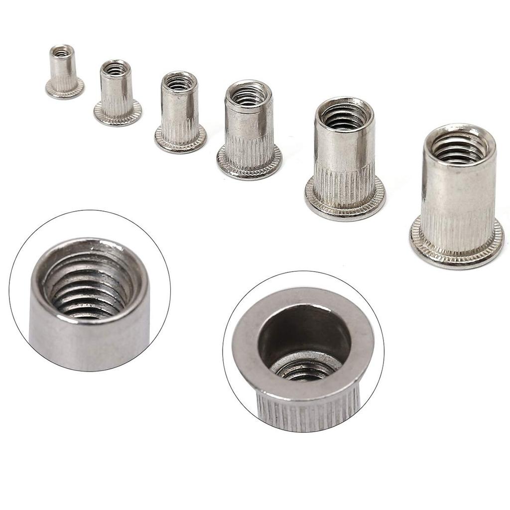 Stainless Steel   M3  M5 M6 M8 M10 ert Threaded Insert Riv Assortment Kit 199 Pieces