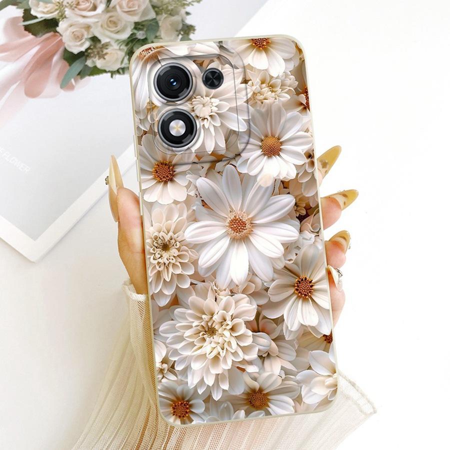 For Honor X70i X 70i 5G Case Luxury Flower Bow Painted Cover Case for HonorX70i ABR-AN00 Silicone Casing Shell Back Cover