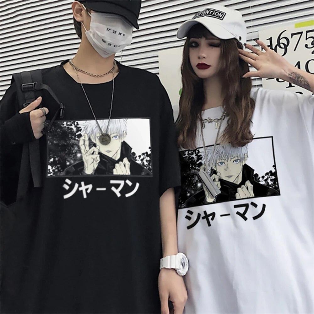 Harajuku Unisex's Tshirt Jujutsu Kaisen Printed Short Sleeve T Shirt Cool Cartoon Anime Casual T-shirt Kawaii Male Streetwear Tops