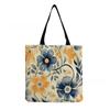 Damen Vintage Leinen-Tragetasche - Große Kapazität Blumenmuster Schulter-Handtasche für Freizeit & Lebensmitteleinkauf KTB