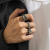 Vintage Hexagram Ring Set For Men, Trendy Hip Hop Men'S Finger Rings  Accessories