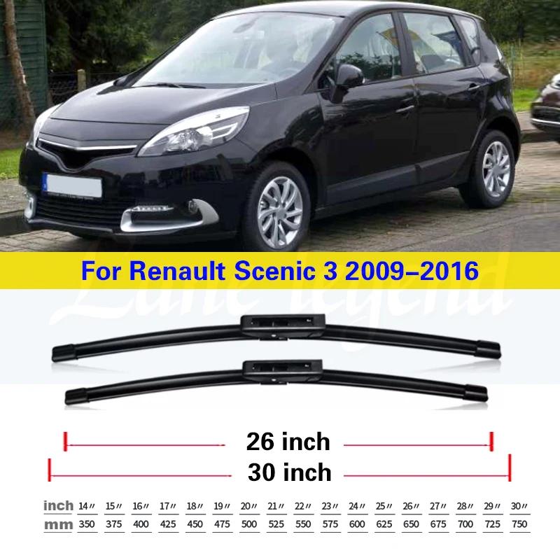 Wiper LHD Front Wiper Blades For Renault Scenic 3 2009 - 2016 Grand Scenic 3 Windshield Windscreen Clean Window 30"+26"