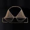 Rhinestone Tassel Bikini Bra Body Chain - Women's Nightclub Fashion