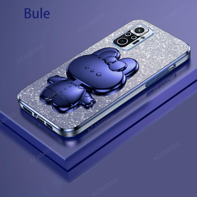 

Милый 3D Кролик Макияж Зеркало Подставка Покрытие Чехол Для Xiaomi Redmi Note 10 Pro 10s 4g 5g Защитная Задняя Крышка Note10 Redmi10 10pro Redmi Note 11 Pro 5g