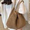 Large Capacity Straw Bag Women's Summer New Shoulder Tote Bag Seaside Vacation Beach Bag Woven Straw Tote Bag for Women