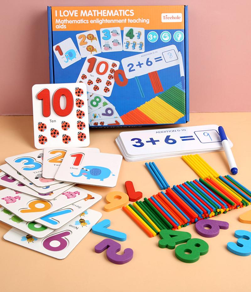 Математические игрушки Монтессори Деревянные пособия по счету Палочки Счетные палочки — фото 8