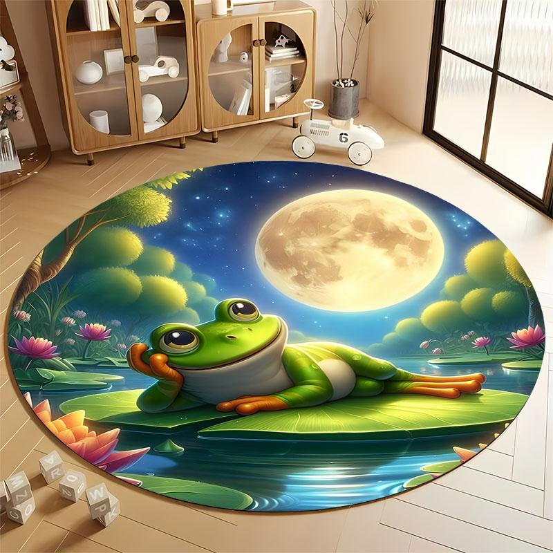 

Moonlit Frog Pond Round Carpet for Kids Rooms round carpet for home sofa bedroom, gift Diameter 60cm