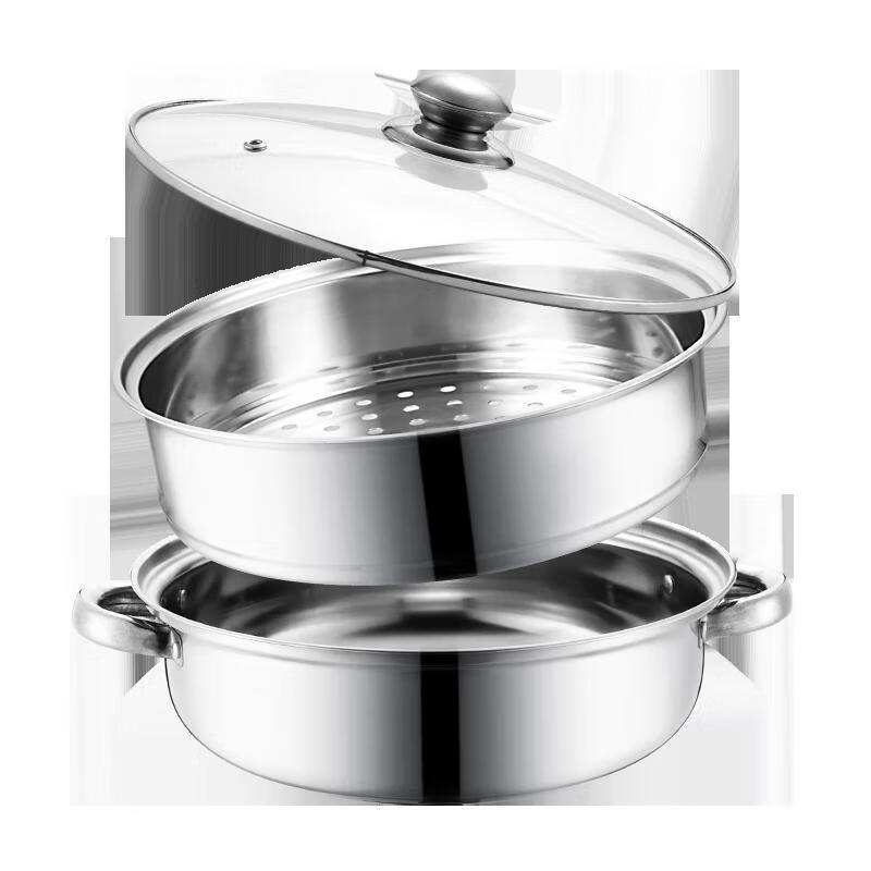 Adneny Love Serie 28cm Zweischichtiger Dampfgarer aus 410 Edelstahl