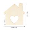 Casa a forma di legno grezzo 20 pezzi Decorazione in legno a forma di casa Design a cuore cavo Decorazione artigianale per la casa Festa di compleanno
