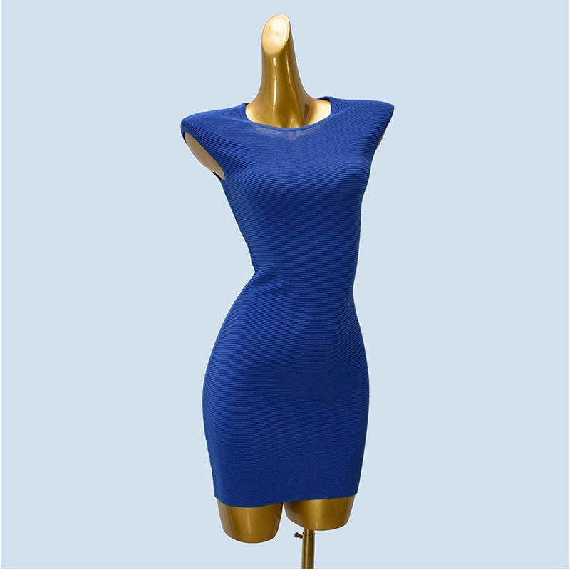 Foreign Trade Quality round Neck Inner wear Knitted dress Women Spring Small Flying Sleeve Elegant All-Match Hip Skirt